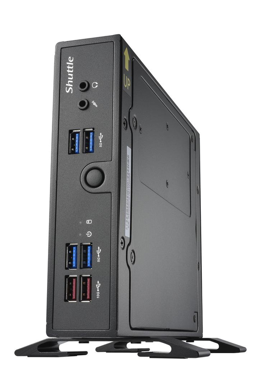 Shuttle xpc slim ds50u fanless barebone slim pc intel celeron 7305 iris xe ddr5 dual lan no ram no SSD no os black-null