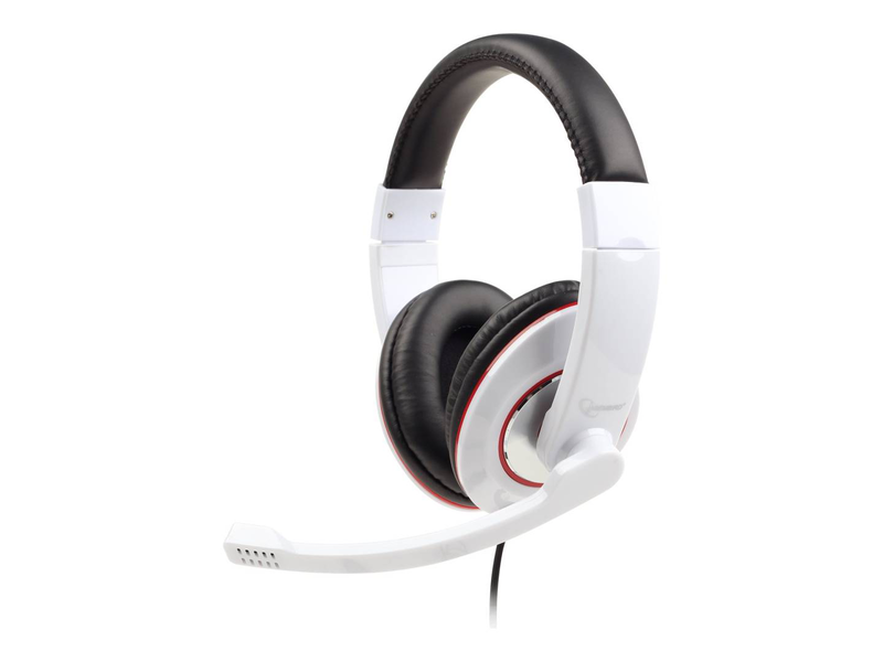 Gembird stereo headset | dual 3.5mm | microphone | glossy white, , medium-null