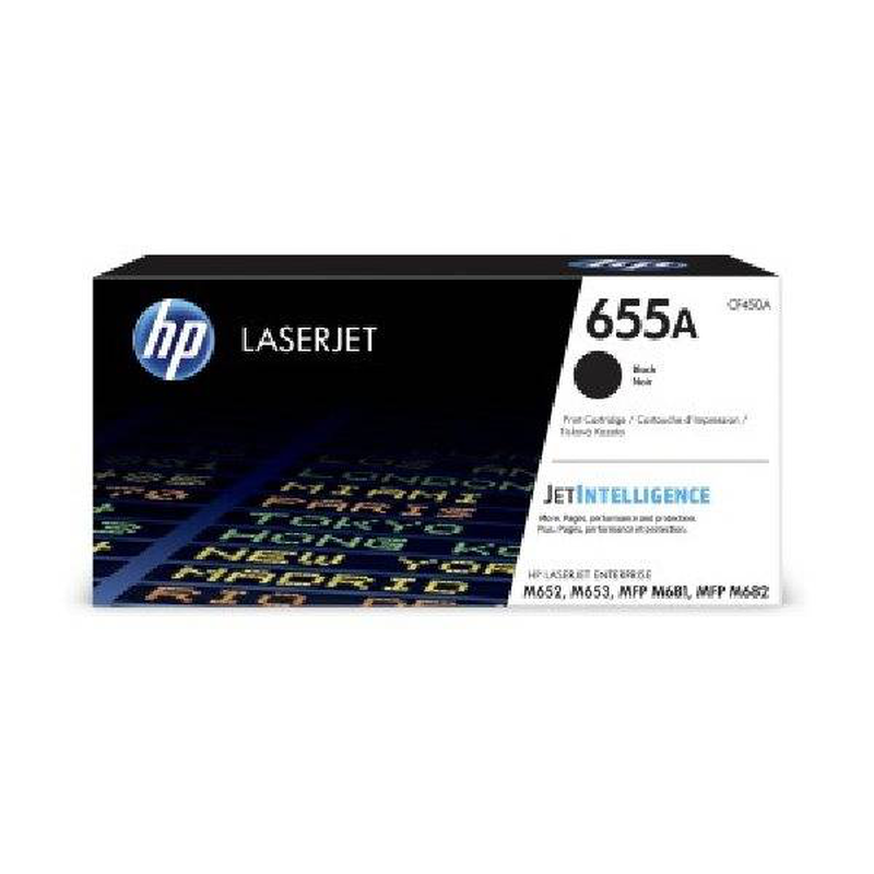 Hp 655a cf450a original black laserjet toner cartridge for color laserjet enterprise m652 m653 mfp m681 m682 12500 pages-null