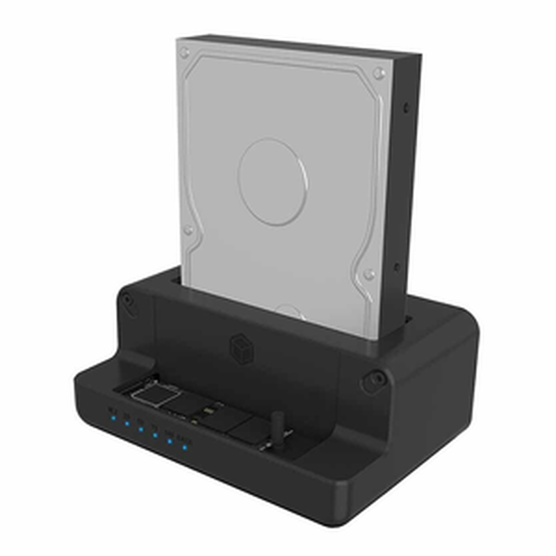 Ib-2914mcl-c31 docking and clone station for m.2 nvme SSD & 2.5/3.5 sata SSD/HDD icybox, , medium-null