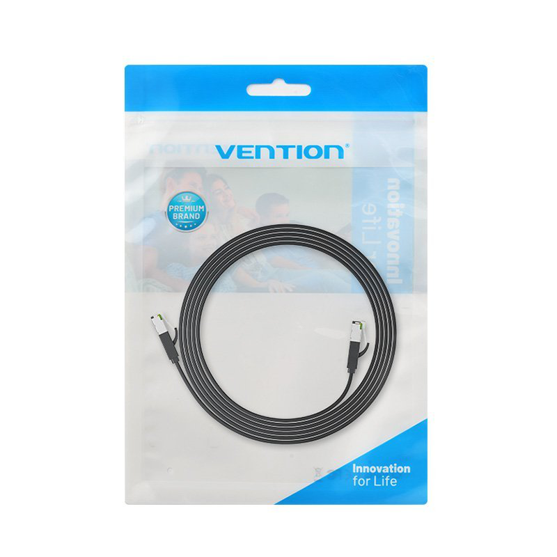 Vention network cable cat7 flat 3.0m black icgbi, , medium-null