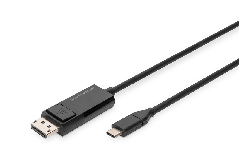 Digitus / adapter cable / 24 pin USB-c (m) to displayport (m) / displayport 1.4 / 2 m / molded, 2k support, bi-directional, 8k30hz (7680 x 4320) support, 4k144hz support / black-null