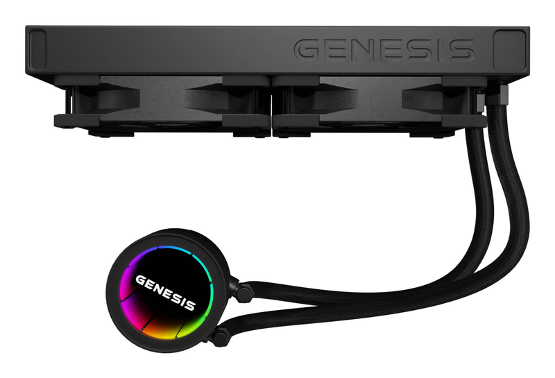 Genesis hydria 240 argb nlg-2319 240mm aio liquid CPU cooler dual 120mm fdb fans 250w tdp black-null