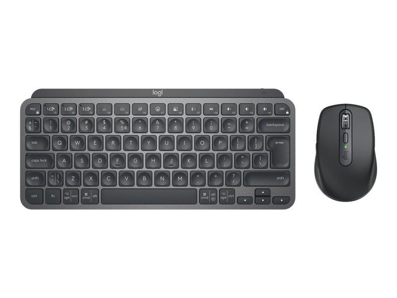 Logitech mx keys mini combo for business - keyboard and mouse set - backlit - wireless - 2.4 GHz, bluetooth le - qwertz - german - graphite, , medium-null