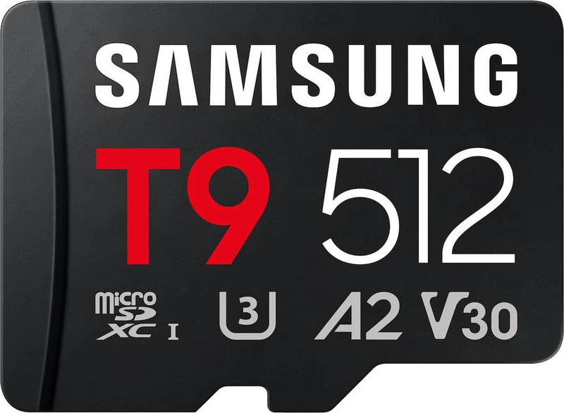 Samsung t9 512GB microsdxc uhs-i memory card 200mb/s u3 v30 a2 6-proof (mb-mh512t)-null
