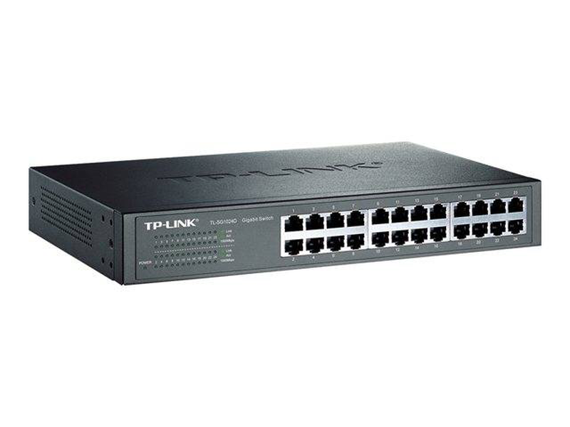 Tp-link tl-sg1024d 24-port gigabit unmanaged rackmount switch steel case plug and play-null