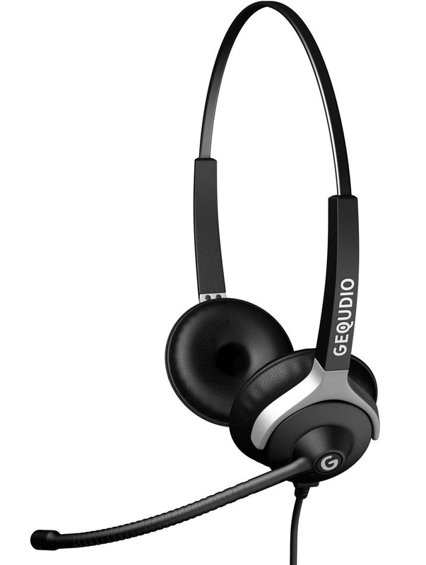 Gequdio wa9021 binaural wired headset for cisco ip phones rj connector quick-disconnect lightweight black-null