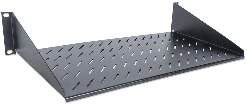 Intellinet 19" cantilever shelf, 2u, 2-point front mount, 250mm depth, black - rack shelf - black, ral 9005 - 2u - 19", , medium-null