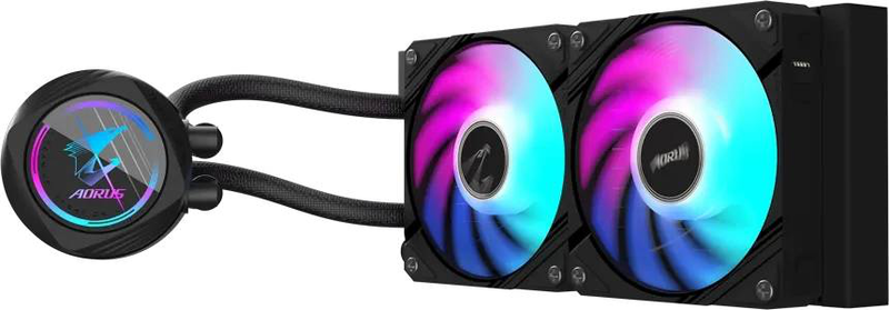 Gigabyte aorus waterforce II 240 black argb liquid CPU cooler 240mm aio lcd display dual 120mm fans-null