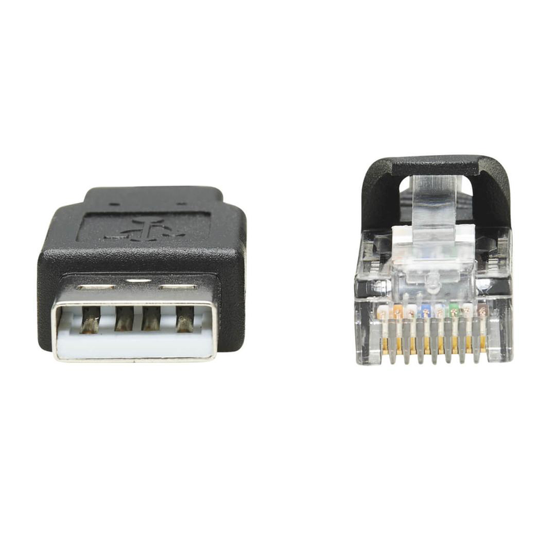 Eaton tripp lite series USB to rj45 rollover console cable (m/m) - cisco compatible, 250 kbps, 15 ft., black - serial cable - USB (m) to rj-45 (f) - 4.57 m - double shielded - USB 1.1 - black-null