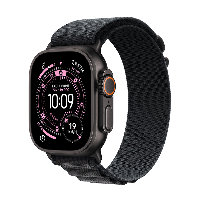 Apple Watch Ultra 3 + Cellular&nbsp;49mm&nbsp;Black Titanium Case with Black Alpine Loop - Medium-null