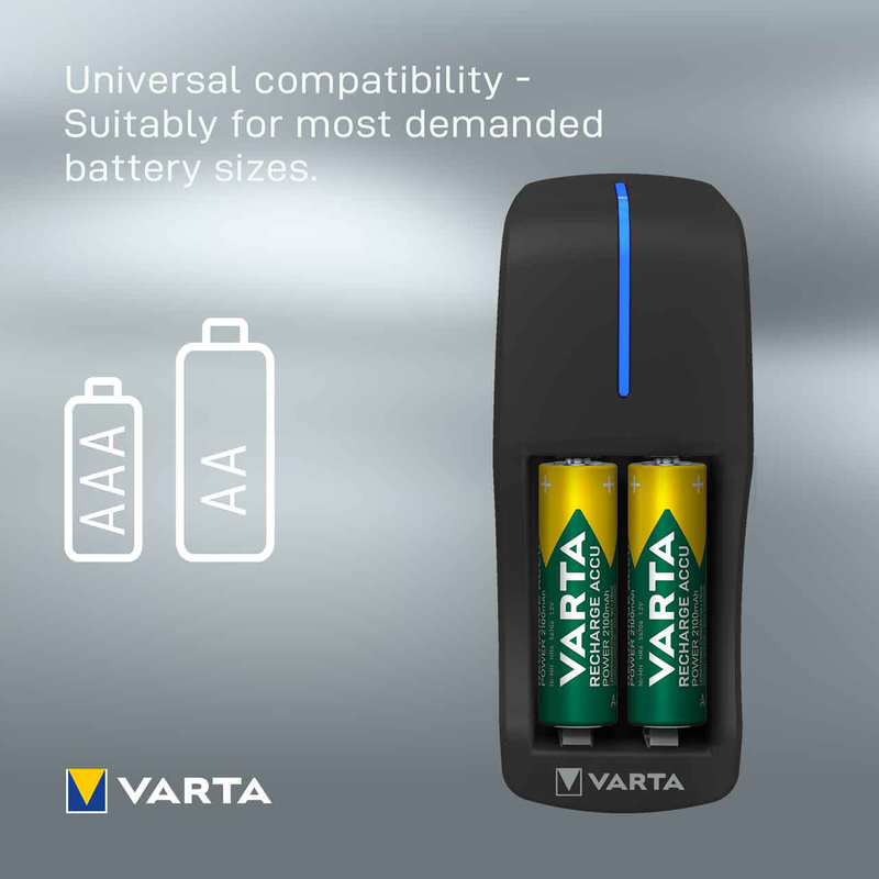Varta mini charger for 2aa/aaa accus (incl. 2x aa 2100mAh rechargeable batteries), , medium image number null
