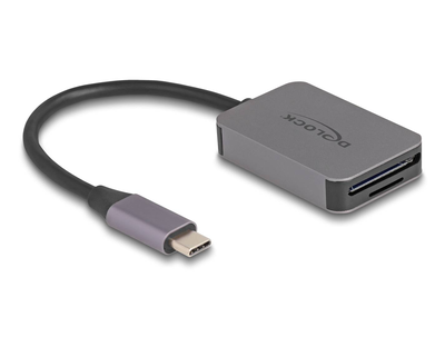 Delock USB Type-C card reader in aluminium enclosure for sd or micro sd memory cards, , medium