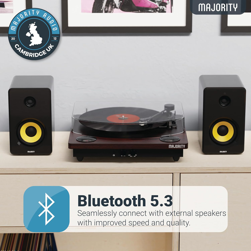 Majority turntable moto audio technica cartridge digital record, cut & bt-null