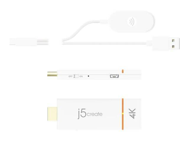 J5create jvaw76-n screencast 4k wireless display adapter HDMI Airplay miracast google cast screen mirroring white-null