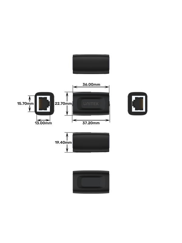 Unitek network rj45 f-f ethernet coupler a1026bk, , medium-null