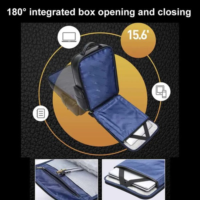 Bopai vanquish leather business laptop backpack, , medium-null