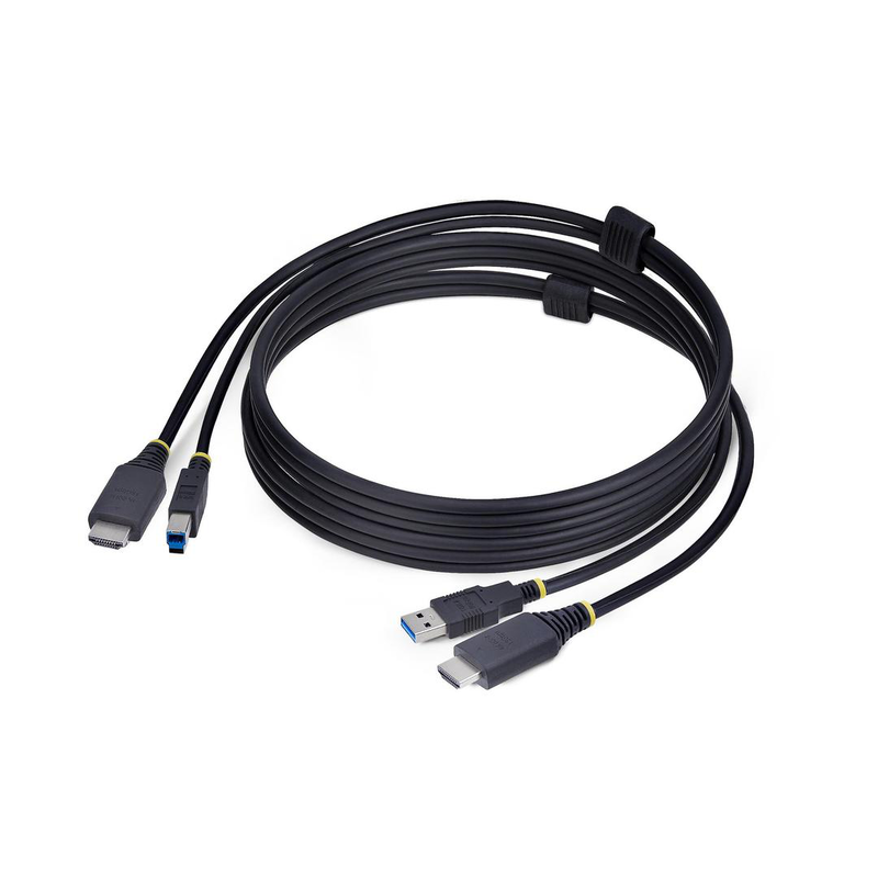Startech.com 6ft (1.8m) HDMI and USB 5GBps kvm cable / keyboard / video / mouse (kvm) cable / HDMI, USB type a (m) to HDMI, USB type b (m) / 1.8 m / 4k60hz support, hdr10 support / black-null