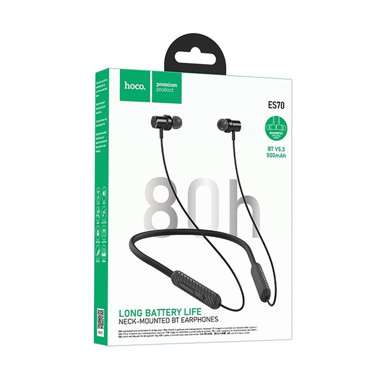 Hoco es70 armour wireless headphones bluetooth with 80 operating hrs black, , medium-null