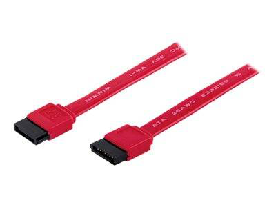 Manhattan sata data cable, 7-pin, 50cm, male to male, 6GBps, red, lifetime warranty, polybag - sata cable - sata (m) to sata (m) - 50 cm - booted, molded - red, Red, medium