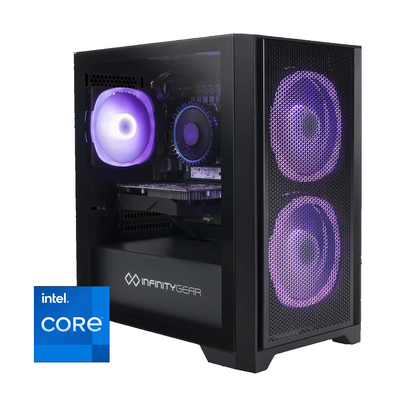 Infinity gear fusion 3s rev.4 (core i3-14100f/16GB ddr4/500GB ssd/windows) desktop pc, Black, medium