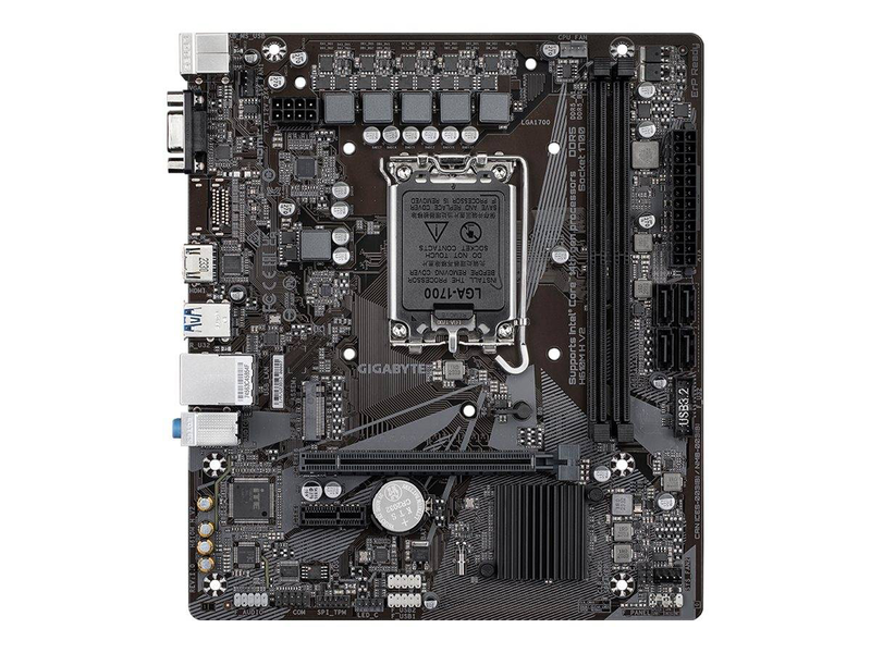 Gigabyte h610m h v2 ddr5 micro-atx motherboard lga 1700 intel h610 pcie 4.0 x16 m.2 HDMI vga gbe lan black-null