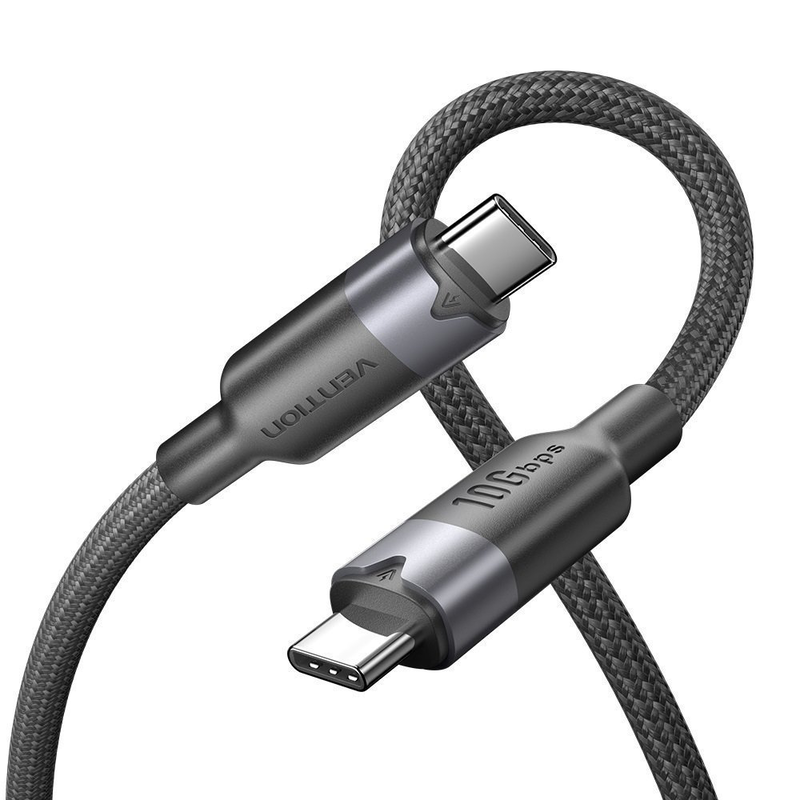 Vention it cable USB-c 3.2 Gen2 m-m 0.5m braided aluminum black trgbd, , medium-null