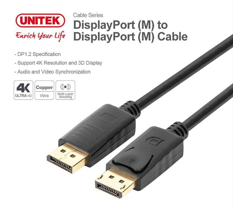 Unitek y-c610bk displayport cable m-m 5.0m, , medium-null
