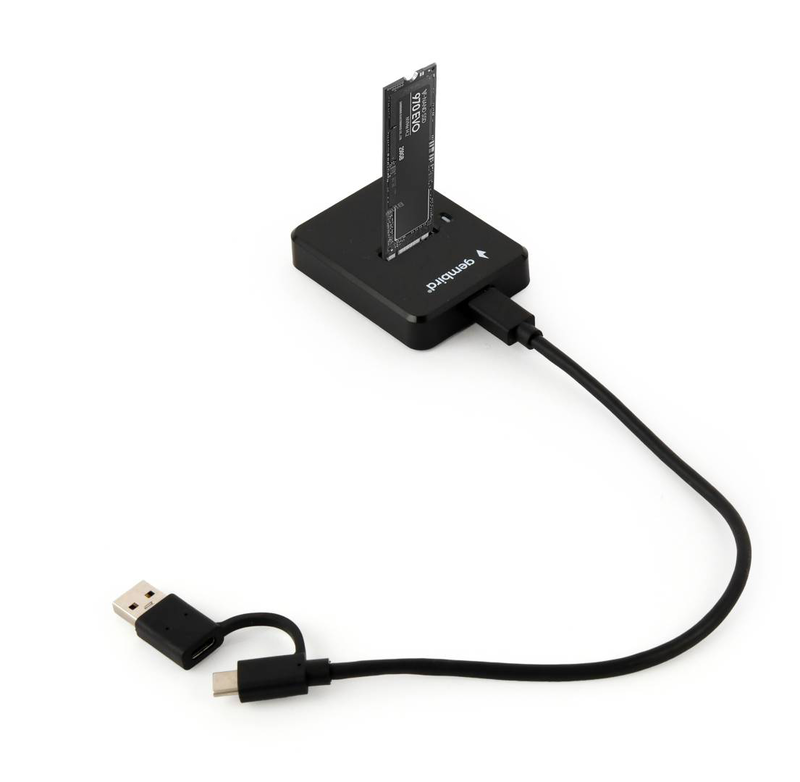Gembird dd-u3m2 USB-c m.2 SSD docking station for nvme and sata drives 10GBps tool-free plug-and-play black-null