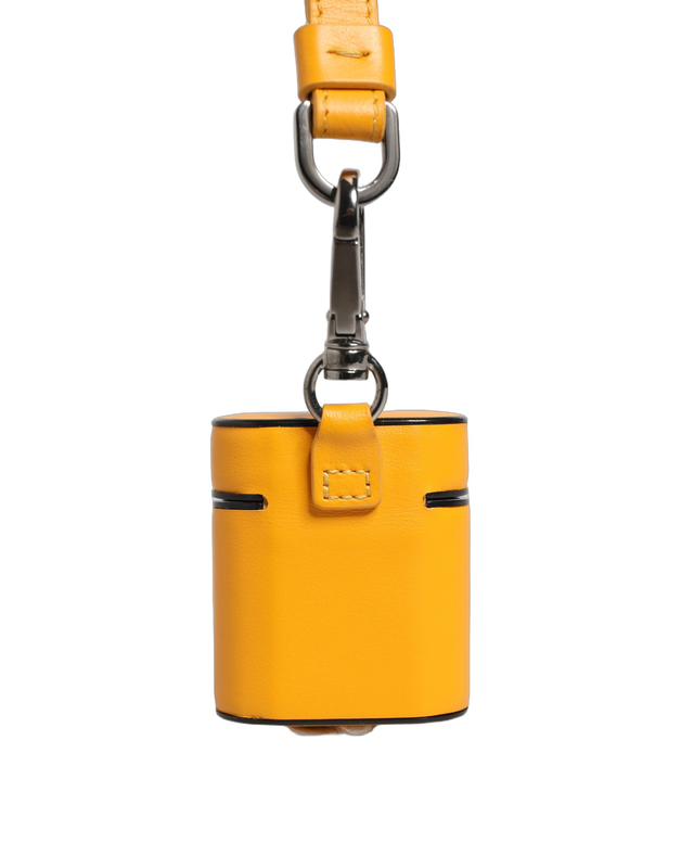 Case yellow calf leather logo flip holder strap AirPods-null