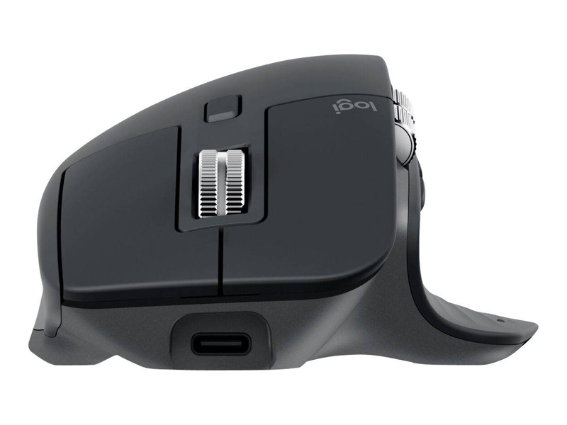Logitech master series mx master 3s for business / mouse / ergonomic / right-handed / optical / 7 buttons / wireless / bluetooth / logitech logi bolt USB receiver / graphite, , medium-null