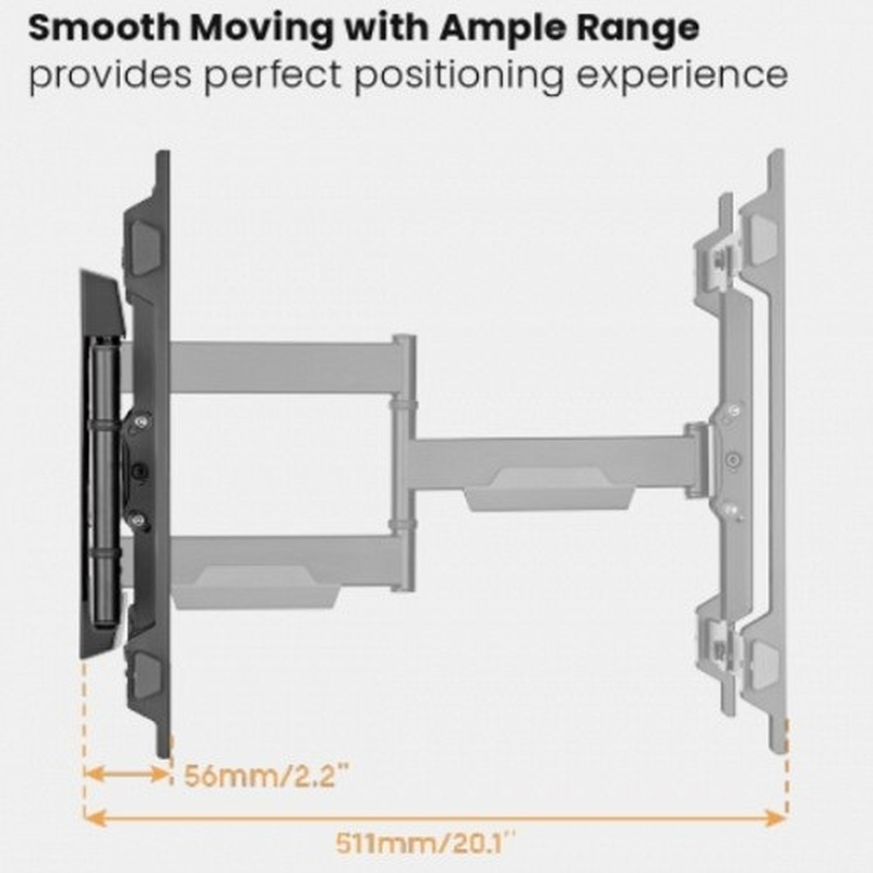 Brateck TV wall mount 2 arm 51cm  32-70 inch full motion lpa76-443, , medium-null