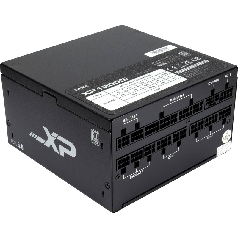 Inter-tech sama xph-1200a 1200w atx 3.0 fully modular power supply 80 plus platinum pcie 5.0 12vhpwr black-null