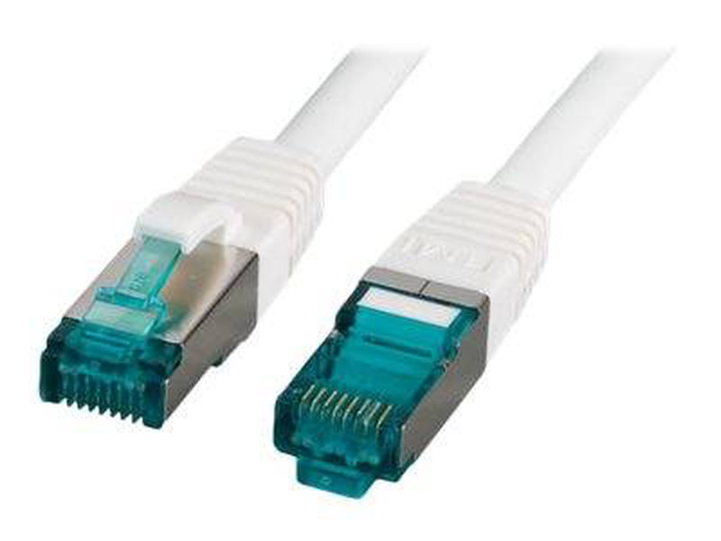 Efb-elektronik / patch cable / rj-45 (m) to rj-45 (m) / 15 cm / 6 mm / sftp / cat 6a / ieee 802.3af/ieee 802.3at/ieee 802.3bt / halogen-free, molded, snagless, silicone-free / white-null