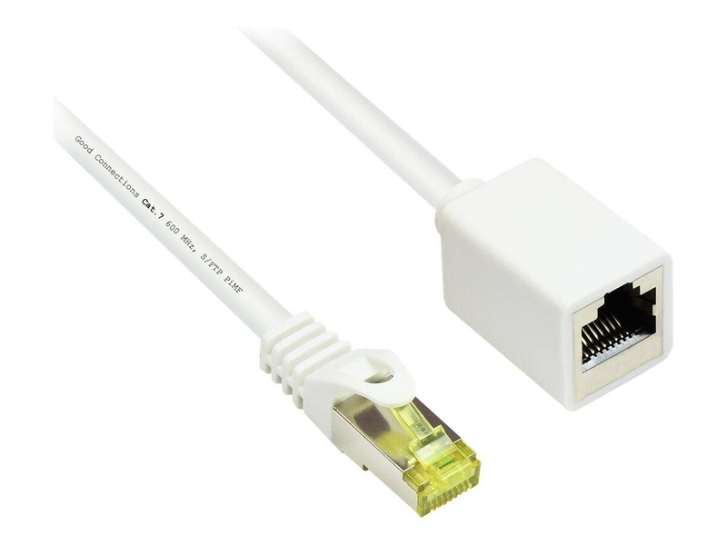 Good connections rns - patch extension cable - rj-45 (m) to rj-45 (f) - 50 cm - sftp, pimf - cat 7 - halogen-free, molded, snagless - white-null