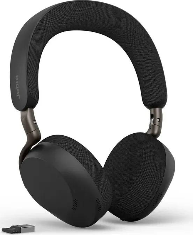 Jabra evolve3 75 ms 37599-999-999 wireless on-ear anc headset teams bluetooth 5.3 link 390a USB-a black-null