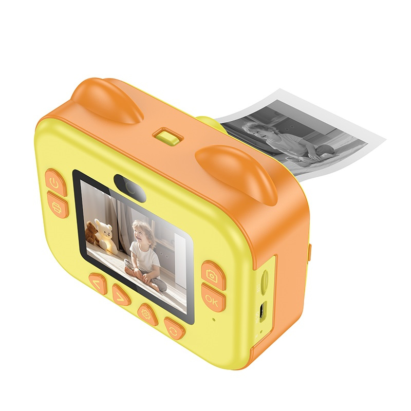Hoco dv204 dual kits instant print camera yellow, , medium-null
