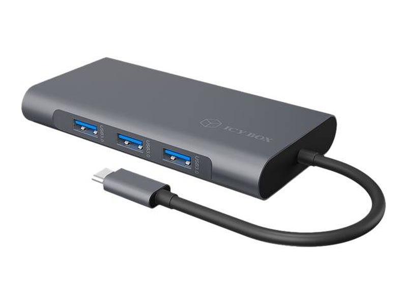 Icy box ib-dk4040-cpd 10-in-1 USB-c docking station 4k HDMI vga gigabit ethernet 100w pd 3x USB 3.0 card reader audio-null