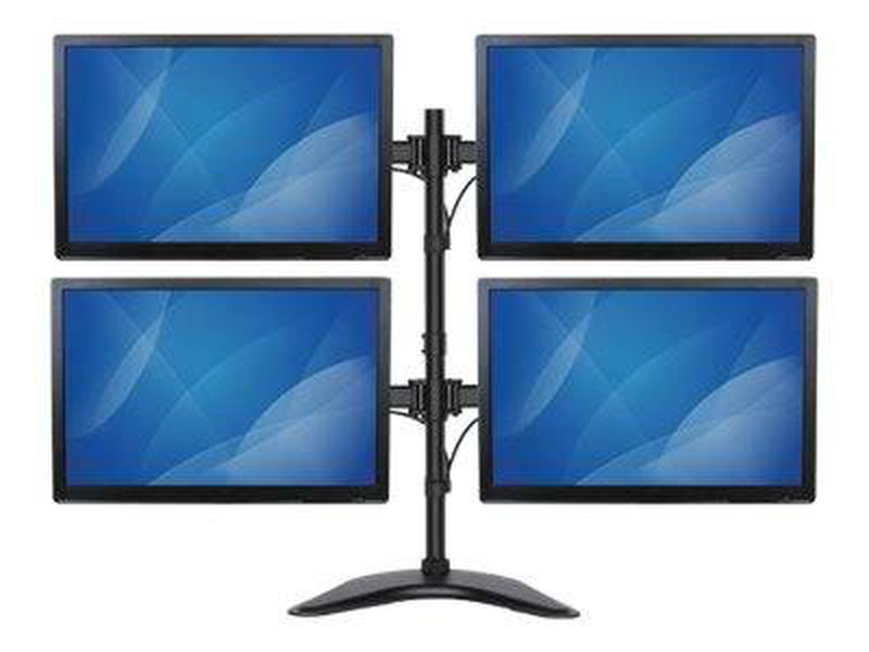 Startech armbarquad quad monitor stand for 4 screens up to 27" 8kg vesa steel black-null