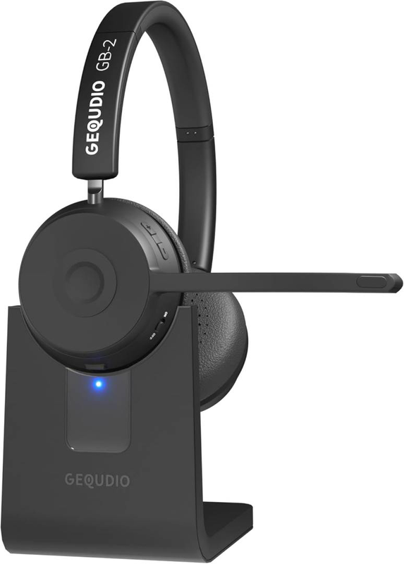 Gequdio gb-2 bluetooth headphones with microphone, passive noise cancelling, wireless headphones, connect 2 devices simultaneously, , medium-null