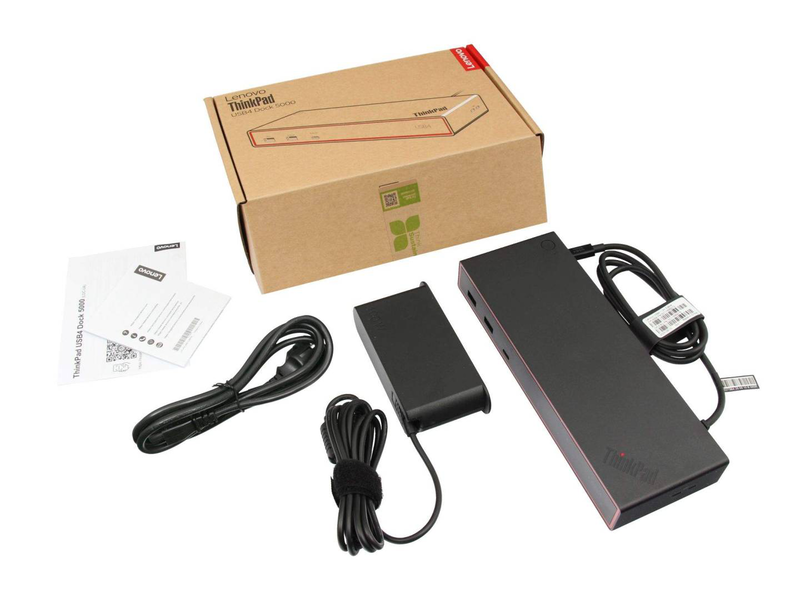 Lenovo thinkpad USB4 dock 5000 40bf0100uk 2x displayport HDMI 2.1 USB4 four displays 8k gbe 65w 100w adapter-null