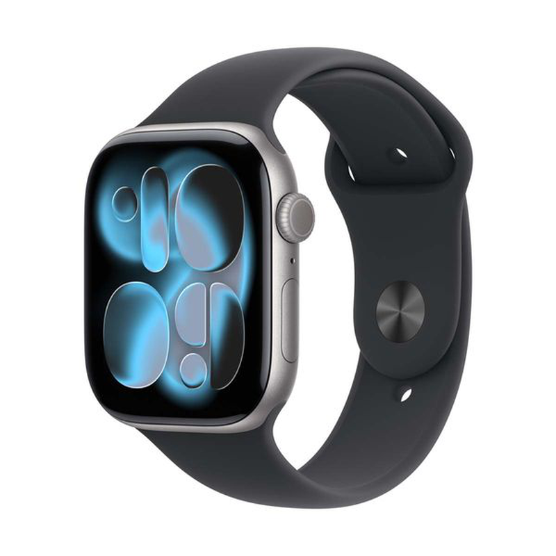 Product image: Apple Watch Series 11 GPS 46mm Space Grey Aluminium Case with Black Sport Band - M/L-null