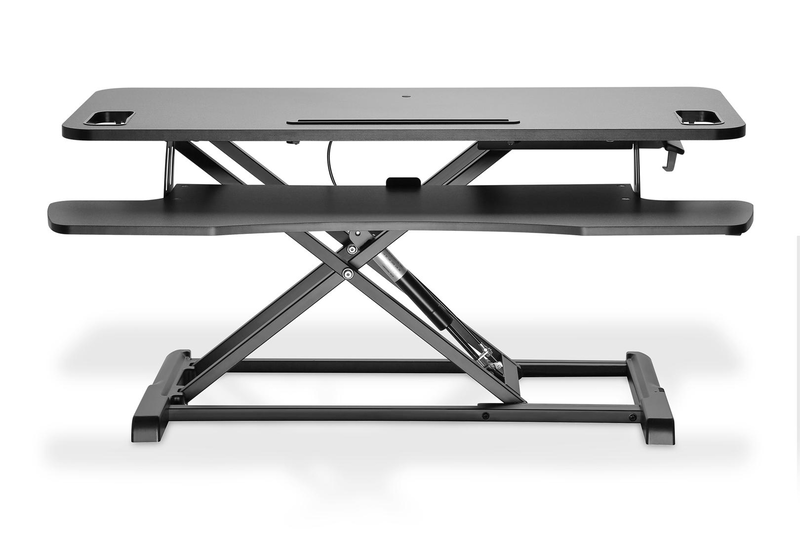 Digitus ergonomic workspace riser | sit-stand desktop converter | 95 x 61 cm | keyboard tray | black, , medium-null