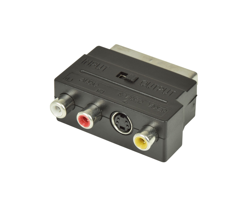 Av:link scart to 3rca adaptor with switch 122.410uk, , medium-null