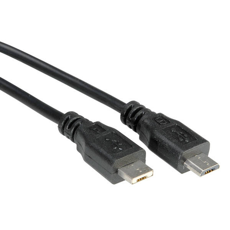 Roline / USB cable / micro-USB type a (m) to micro-USB type b (m) / USB 2.0 / 1.8 m / black-null