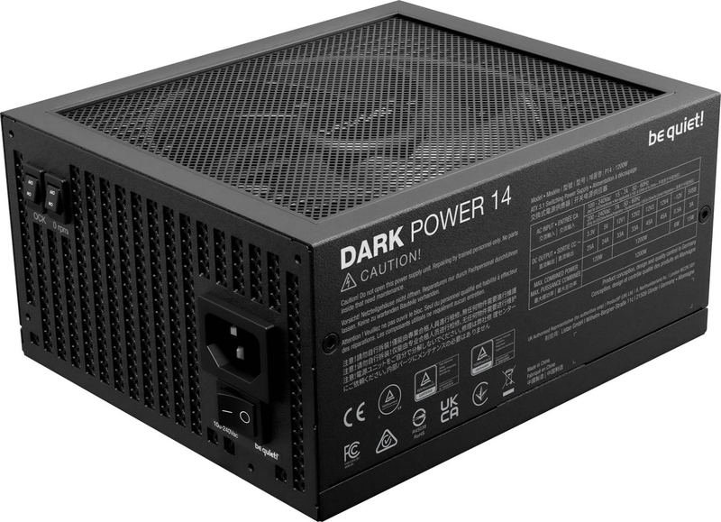 Be quiet! Dark power 14 1200w atx 3.1 psu 80+ titanium cybenetics fully modular pcie 5.1 12v-2x6 silent black-null