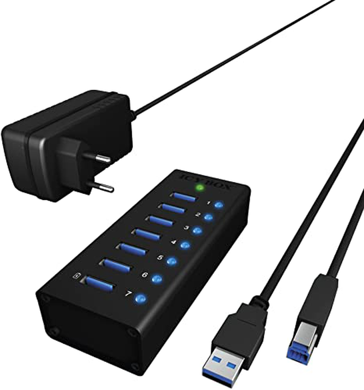 Raidsonic icy box 7-port USB 3.0 hub aluminum, , medium-null