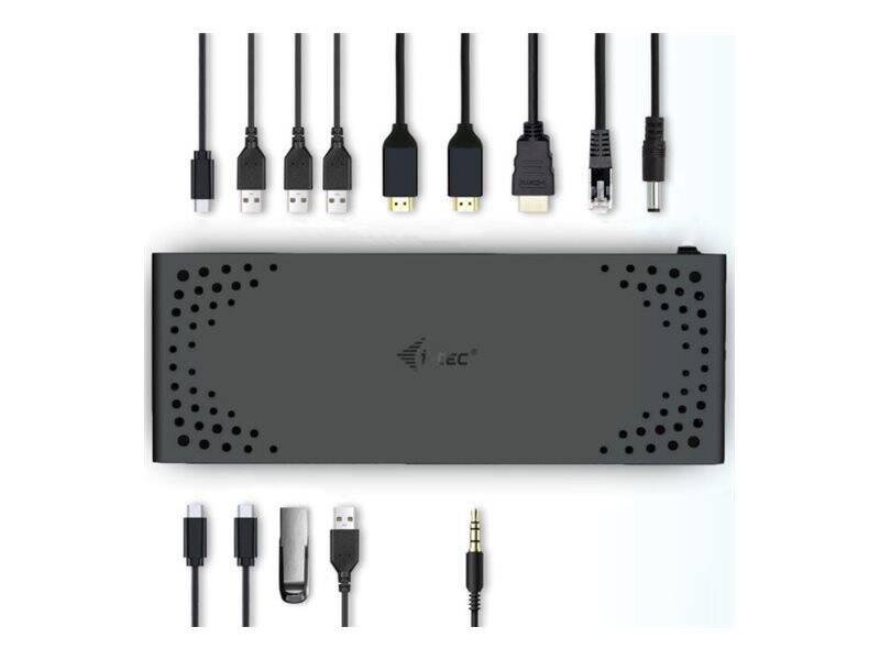 I-tec c31triple4kdockpd USB-c triple display docking station 2x displayport HDMI 4k 100w pd charger gbe black-null