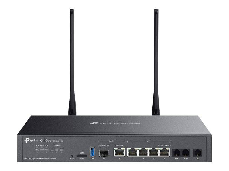 Tp-link omada dr3220v-4G ax3000 Wi-Fi 6 4g+ dsl gateway triple-wan dual-sim 5x gigabit voip vpn white-null