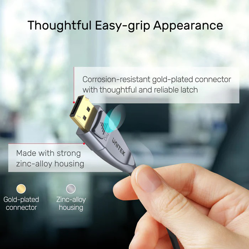 Unitek displayport 1.4 cable activeoptical 8k/240hz 10.0m c1616gy, , medium-null